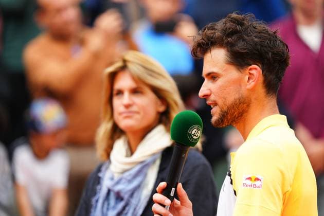 Dominic Thiem during a special presentation to mark the end of his French Open career after a second round qualifying defeat to Otto Virtanen French Open Tennis, Wednesday Practice and Qualifying, Tennis, Roland Garros, Paris, France - 22 May 2024  Copyright: xJavierxGarcia Shutterstockx 14496075an