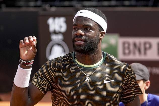 Le joueur de tennis Frances TIAFOE (USA) lors du tournoi de l Open Parc Auvergne RhÃ ne-Alpes Ã Lyon le 22 05 2024. TENNIS : Open Parc Auvergne RhÃ ne-Alpes - Lyon - 22 05 2024 SandrineThesillat Panoramic 