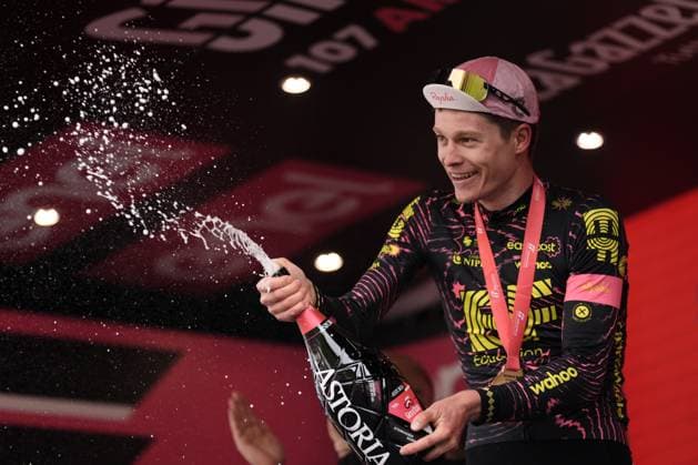 Steinhauser Georg (Team Ef Education Easy Post) winner, at the end of the stage 17 of the Giro d Italia from Selva di Val Gardena to Passo Brocon, Italy - Wednesday, May 22, 2024 - Cycling  Copyright: xMassimoxPaolonex xLaPressex
