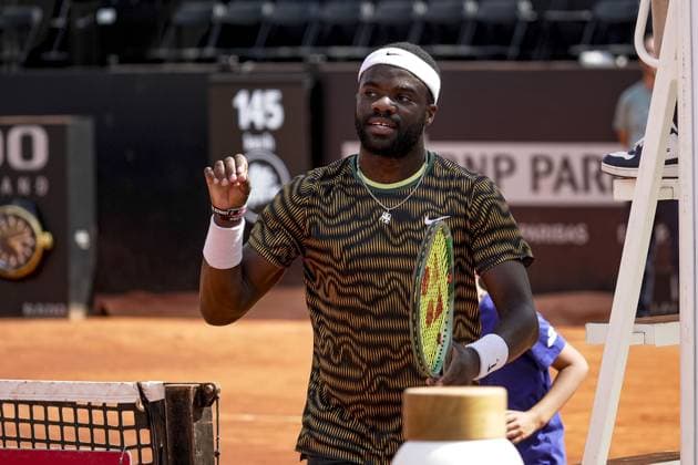 Le joueur de tennis Frances TIAFOE (USA) lors du tournoi de l Open Parc Auvergne RhÃ ne-Alpes Ã Lyon le 22 05 2024. TENNIS : Open Parc Auvergne RhÃ ne-Alpes - Lyon - 22 05 2024 SandrineThesillat Panoramic 