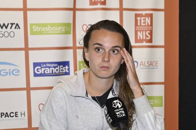 Tennis - Internationaux de Strasbourg - Clara Burel - France - press conference, PK, Pressekonferenz TENNIS - Internationaux de Strasbourg - 22 05 2024 ChrysleneCaillaud Panoramic 