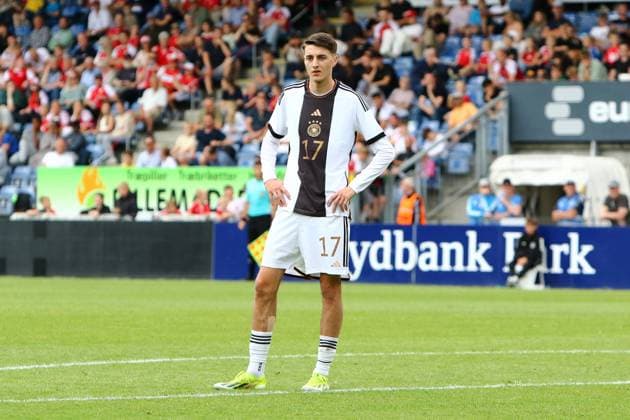 17 Malek El Mala Germany U19 Football I Juniors I International match national team I Season 2023 2024 I Friendly match I Denmark U19 Germany U19 I 22 05 2024 I Sydbank Park Haderslev, Denmark