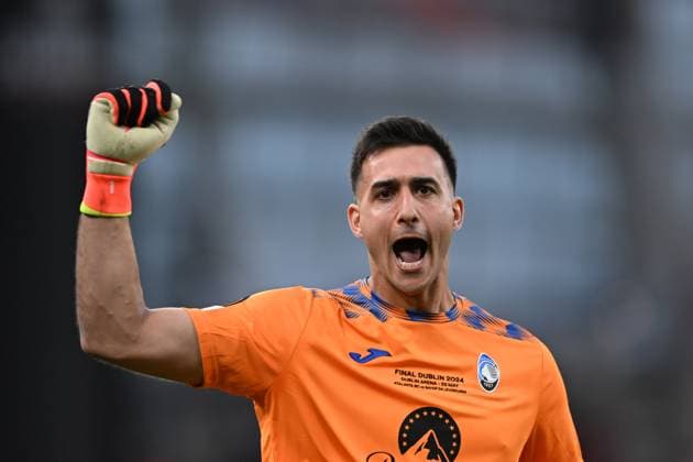 Juan Musso (Atalanta) celebrates after scoring his team s first goal during the UEFA Europa League Final match between Atalanta 3-0 Bayern Leverkusen at Dublin Arena Stadium on May 22, 2024 in Dublin, EIRE. Noxthirdxpartyxsales  (254182651)