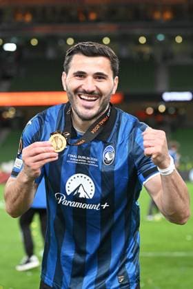 Dublin, Aviva Stadium, 22 05 24, GER, Men, UEFA Europa League, Season 2023 2024, Final, Atalanta Bergamo Bayer 04 Leverkusen Picture Final celebration, Emotion, Joy at Sead KOLASINAC Bergamo Only for editorial use UEFA regulations prohibit any use of photographs as image sequences and or quasi video Ireland