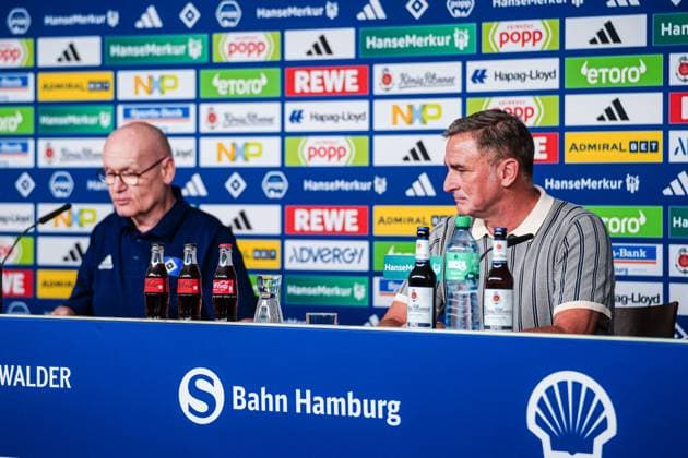Dr Michael Papenfuss Hamburger SV, Chairman of the Supervisory Board and Stefan Kuntz Hamburger SV, Chief Sports Officer GER, Press conference with Dr Michael Papenfuss and Stefan Kuntz, 23 05 2024 GER, Press conference with Dr Michael Papenfuss and Stefan Kuntz, 23 05 2024 Hamburg Copyright: xEibner-Pressefoto MarcelxvonxFehrnx EP_MFN