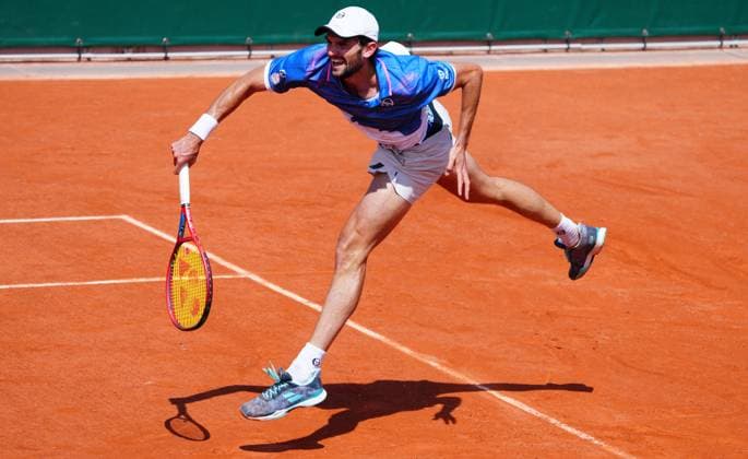 Valentin Vacherot during his third qualifying round victory over Billy Harris French Open Tennis, Thursday Practice and Qualifying, Tennis, Roland Garros, Paris, France - 23 May 2024  Copyright: xJavierxGarcia Shutterstockx 14496641e