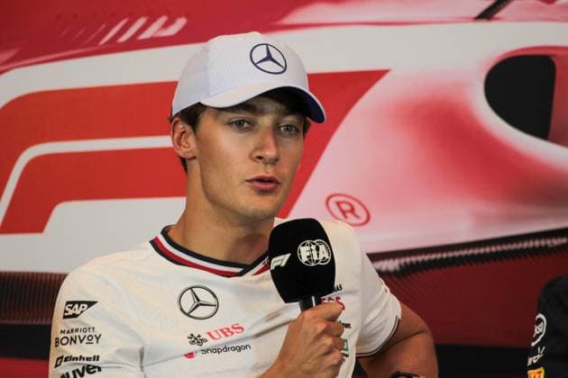 May 23, 2024, Monte Carlo, Monaco, Monaco: George Russell (GBR) - Mercedes-AMG PETRONAS F1 Team - Mercedes W15 - Mercedes E Performance..during press conference, PK, Pressekonferenz of Formula 1 Grand Prix de Monaco 2024 at Monte Carlo (MC), may 23-26 2024 Monte Carlo Monaco - ZUMAm217 20240523_zsp_m217_101 Copyright: xAlessioxDexMarcox