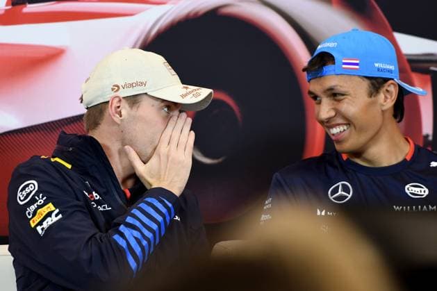 23 05 2024, xrarjax, Motorsport FIA Formula 1, Grand Prix of Monaco 2024 emspor, v l Press conference Max Verstappen Oracle Red Bull Racing starting number 1 Alexander Albon Williams Racing starting number 23 Monte Carlo