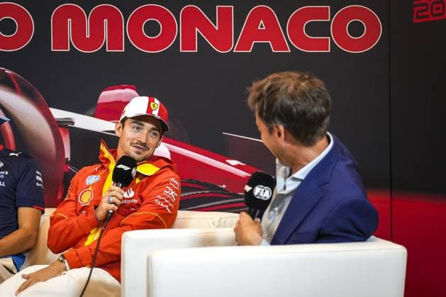 LECLERC Charles (mco), Scuderia Ferrari SF-24, portrait , press conference, PK, Pressekonferenz during the Formula 1 Grand Prix de Monaco 2024, 8th round of the 2024 Formula One World Championship, WM, Weltmeisterschaft from May 23 to 26, 2024 on the Circuit de Monaco, in Monaco - F1 - MONACO GRAND PRIX 2024 DPPI Panoramic  240523_R08_MONACO_DP_DSC01086