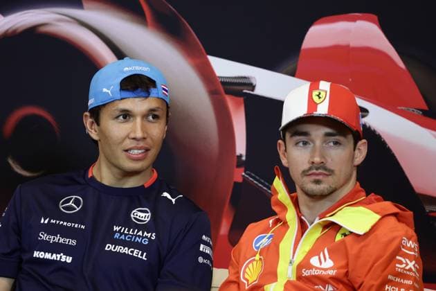 F1 Grand Prix Of Monaco 2024 Previews Alexander Albon of Williams and Charles Leclerc of Ferrari during press conference, PK, Pressekonferenz ahead of the Formula 1 Grand Prix of Monaco at Circuit de Monaco in Monaco on May 23, 2024. Monaco Monaco  Copyright: xJakubxPorzyckix originalFilename:porzycki-f1grandp240523_nptGC.jpg