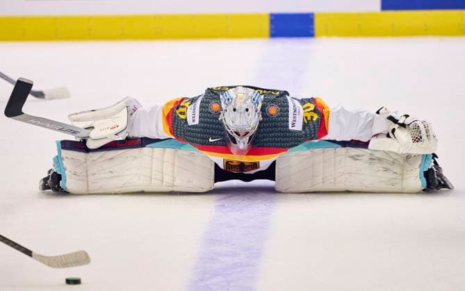 Bilder des Jahres 2024, Sport 05 Mai Sport Themen der Woche KW21 Sport Bilder des Tages Philipp GRUBAUER Goalie Nr.30 of Germany in the quarterfinal match GERMANY - SWITZERLAND of the IIHF Ice hockey, Eishockey World Championship, WM, Weltmeisterschaft in Ostrava, Czechia, May 23, 2024, Season 2023 2024