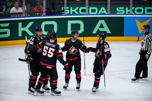 PRAGUE, CZECH REPUBLIC - 23 MAY, 2024:Mascot Bob. The game of IIHF 2024 Ice hockey, Eishockey World Championship, WM, Weltmeisterschaft Canada vs Slovakia at O2 Arena  Copyright: xVITALIIxKLIUIEVx