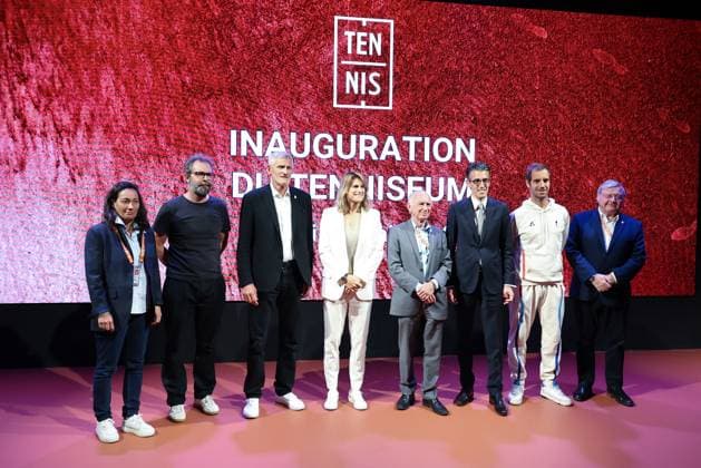 The Draw At Rolang Garros 2024 NB Richard Gasquet, Amelie Mauresmo, Gilles Moretton attends Inauguration of the Tenniseum at Rolang Garros 2024 on May 23, 2024 in Paris, France. Photo by Nasser Berzane ABACAPRESS.COM Paris France  Copyright: xBerzanexNasser ABACAx