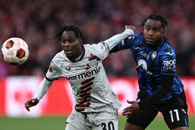 Mg Dublino 22 05 2024 - finale Europa League Atalanta-Bayer Leverkusen foto Matteo Gribaudi Image nella foto: Edmond Tapsoba-Ademola Lookman 