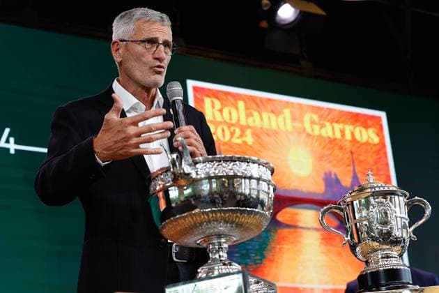 20 05 2024, Tennis, Draw for the French Open 2024 Roland Garros, FRA, Paris, Roland Garros, picture from left, Gilles Moretton before the draw Copyright: HMBxMedia AntonioxBorga