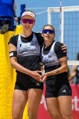 Beach Pro Tour Elite 16 Espinho, Portugal, 24 05 2024 Svenja Mueller GER , Cinja Tillmann GER Beach Pro Tour Elite 16 Espinho, Espinho on 24 05 2024 Copyright: xBEAUTIFULxSPORTS PeterxWeberx