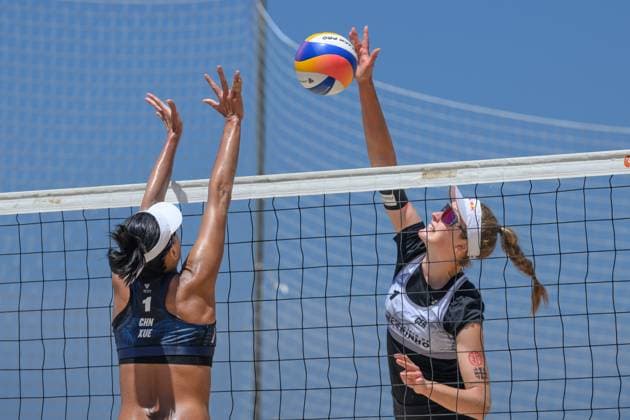 Beach Pro Tour Elite 16 Espinho, Portugal, 24 05 2024 Svenja Mueller GER Beach Pro Tour Elite 16 Espinho, Espinho on 24 05 2024 Copyright: xBEAUTIFULxSPORTS PeterxWeberx