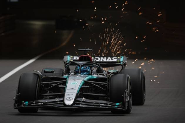 Foto IPP Enrico Schiavi Monaco 24-05-2024 Formula 1 F1 Gran Premio di Monaco 2024 FP1 nella foto: George Russell - Mercedes Monaco italy PRINCIPATO DI MONACO ITALY  Copyright: xR4924_italyphotopressx