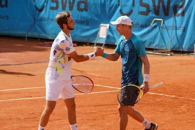 Schwaben Open ATP Challenger 2024 Augsburg, 24 05 2024 Michael Vrbensky CZE, Czech Republic and David Pichler AUT, Austria Schwaben Open 2024, ATP Challenger Tour, venue of the TC Augsburg on 24 05 2024, Augsburg Copyright: xBEAUTIFULxSPORTSx Pajonkx