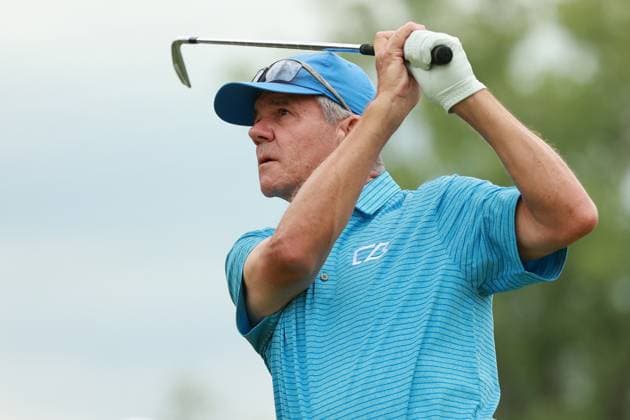 KitchenAid Senior PGA, Golf Herren Championship Scott Dunlap tees off on the 17th hole during the second round of the KitchenAid Senior PGA Championship at Harbor Shores Resort in Benton Harbor, Michigan, USA, on Friday, May 24,2024. Benton Harbor Michigan United States  Copyright: xJorgexLemusx originalFilename:lemus-kitchena240524_np6BY.jpg