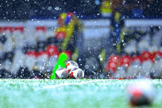 RECORD DATE NOT STATED Liga MX Femenil Clausura 2024 America vs Monterrey - Final Ida Detail of Ball Nike Hail (Granizo) during the final first leg match between America and Monterrey as part of the Torneo Clausura 2024 Liga MX Femenil at Azteca Stadium, on May 23, 2024 in Mexico City, Mexico. CIUDAD DE MEXICO CDMX MEXICO  Copyright: xAdrianxMaciasx 20240524203457_LMXF_C24_FI_AM_MTY_BALL29