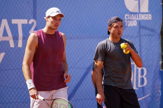 Schwaben Open ATP Challenger 2024 Augsburg, 25 05 2024 Mark Wallner GER, Germany and Jakob Schnaitter GER, Germany in the doubles final of the Schwaben Open 2024 Schwaben Open 2024, ATP Challenger Tour, TC Augsburg on 25 05 2024, Augsburg Copyright: xBEAUTIFULxSPORTSx Pajonkx