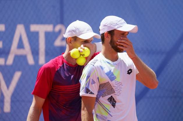 Schwaben Open ATP Challenger 2024 Augsburg, 25 05 2024 David Pichler AUT, Austria and Michael Vrbensky CZE, Czech Republic in the doubles final of the Schwaben Open 2024 Schwaben Open 2024, ATP Challenger Tour, venue of the TC Augsburg on 25 05 2024, Augsburg Copyright: xBEAUTIFULxSPORTSx Pajonkx
