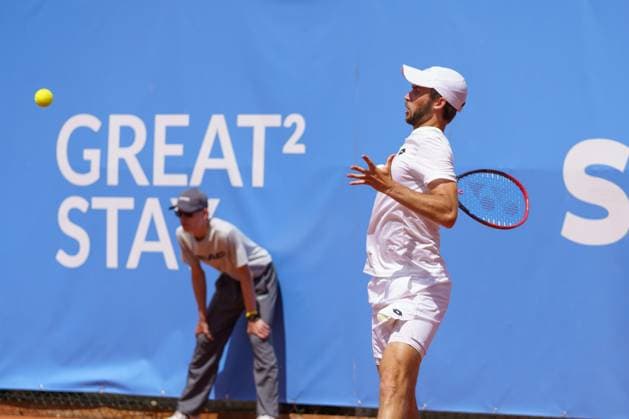 Schwaben Open ATP Challenger 2024 Augsburg, 25 05 2024 Michael Vrbensky CZE, Czech Republic in the doubles final of the Schwaben Open 2024 Schwaben Open 2024, ATP Challenger Tour, TC Augsburg venue on 25 05 2024, Augsburg Copyright: xBEAUTIFULxSPORTSx Pajonkx