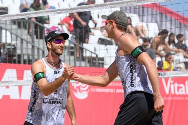Beach Pro Tour Elite 16 Espinho, Portugal, 25 05 2024 Nils Ehlers GER , Clemens Wickler GER Beach Pro Tour Elite 16 Espinho, Espinho on 25 05 2024 Copyright: xBEAUTIFULxSPORTS PeterxWeberx