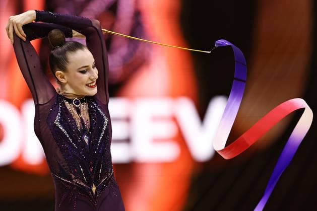 Bilder des Jahres 2024, Sport 05 Mai Sport Themen der Woche KW21 Sport Bilder des Tages Daria Varfolomeev, GER, during seniors all-around final at 2024 European Championships in Budapest; 25 05 2024; *** Daria Varfolomeev, GER, during seniors all around final at 2024 European Championships in Budapest 25 05 2024 