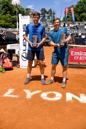 Harri HELIOVAARA (FIN) et Henry PATTEN (GBR) remportent la finale du double lors du tournoi de l Open Parc Auvergne RhÃ ne-Alpes Ã Lyon le 25 05 2024. TENNIS : Open Parc - Lyon - 25 05 2024 SandrineThesillat Panoramic 