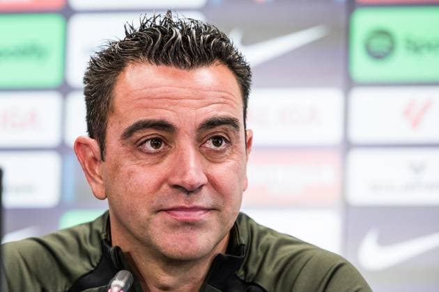 May 25, 2024, Sant Joan Despi, Barcelona, Spain: Xavi Hernandez, head coach of FC Barcelona, Barca attends his press conference, PK, Pressekonferenz before the Spanish league, La Liga EA Sports, football match against at Ciudad Esportriva Joan Gamper on May 25, 2024 in Sant Joan Despi, Spain. Sant Joan Despi Spain - ZUMAa181 20240525_zaa_a181_024 Copyright: xJavierxBorregox