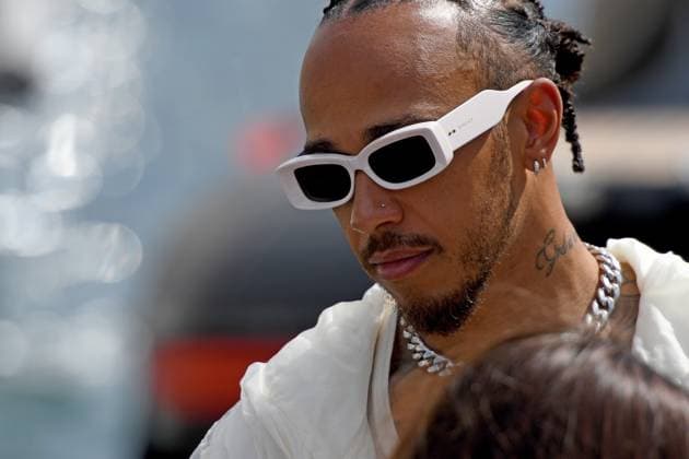 25 05 2024, xrarjax, Motorsport FIA Formula 1, Grand Prix of Monaco 2024 emspor, v l arrival Lewis Hamilton Mercedes AMG Petronas starting number 44 with Gucci sunglasses boat water harbor Monte Carlo