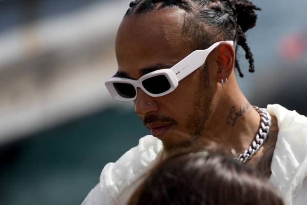 25 05 2024, xrarjax, Motorsport FIA Formula 1, Grand Prix of Monaco 2024 emspor, v l arrival Lewis Hamilton Mercedes AMG Petronas starting number 44 with Gucci sunglasses boat water harbor Monte Carlo