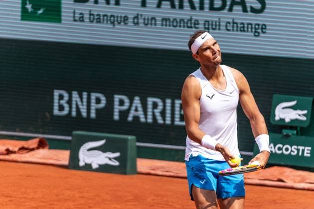 Roland Garros 2024 - Rafael Nadal At A Training Session - Paris Rafael NADAL of Spain during a training session of Roland-Garros 2024, ATP, Tennis Herren and WTA, Tennis Damen Grand Slam tennis tournament at Roland-Garros stadium in Paris, France, on May 25, 2024. Photo Alexis Jumeau ABACAPRESS.COM Paris France  Copyright: xJumeauxAlexis ABACAx