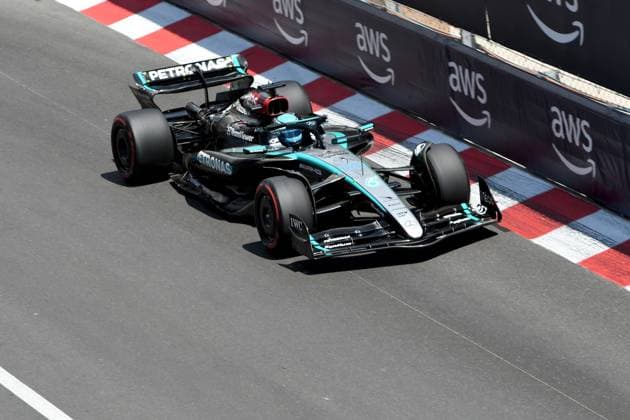 25 05 2024, xrarjax, Motorsport FIA Formula 1, Grand Prix of Monaco 2024 emspor, v l George Russel Mercedes AMG Petronas starting number 63 Monte Carlo
