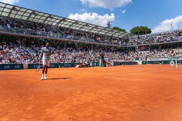 Roland Garros 2024 - Gael Montfils - Constant Lestienne Training Session - Paris Gael Monfils during a training session of Roland-Garros 2024 against Constant Lestienne, ATP, Tennis Herren and WTA, Tennis Damen Grand Slam tennis tournament at Roland-Garros stadium in Paris, France, on May 25, 2024. Photo Alexis Jumeau ABACAPRESS.COM Paris France  Copyright: xJumeauxAlexis ABACAx