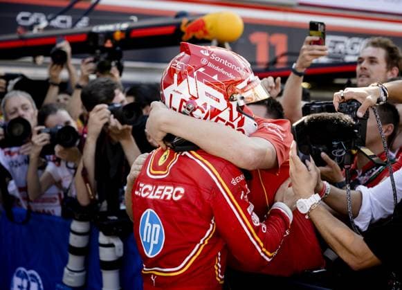 MONACO - Charles Leclerc (Ferrari) reacts after achieving pole position during qualifying for the Monaco Grand Prix. ANP SEM VAN DER WAL xVIxANPxSportx xxANPxIVx 499542550 originalFilename: 499542550.jpg