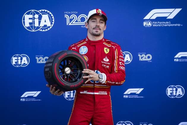 LECLERC Charles (mco), Scuderia Ferrari SF-24, portrait, Pirelli trophy during the Formula 1 Grand Prix de Monaco 2024, 8th round of the 2024 Formula One World Championship, WM, Weltmeisterschaft from May 23 to 26, 2024 on the Circuit de Monaco, in Monaco - F1 - MONACO GRAND PRIX 2024 DPPI Panoramic  EA025274
