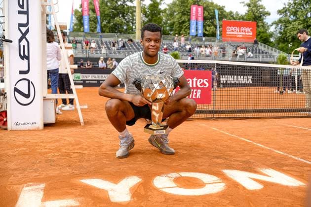 Le lyonnais Giovanni MPETSHI PERRICARD (FRA) remporte sa premieres finale simple lors du tournoi de l Open Parc Auvergne RhÃ ne-Alpes Ã Lyon le 25 05 2024. TENNIS : Open Parc - Lyon - 25 05 2024 SandrineThesillat Panoramic 