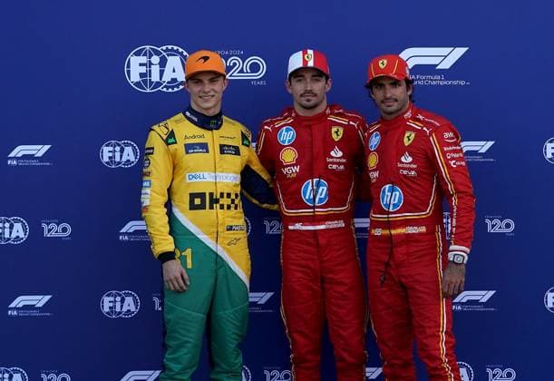 Formula 1 Grand Prix Monaco 2024 25 05 2024, Circuit de Monaco, Monte Carlo, Formula 1 Grand Prix Monaco 2024 ,in the picture pole position for Charles Leclerc MCO , Scuderia Ferrari HP, 2 starting position for Oscar Piastri AUS , McLaren F1 Team, 3 starting position for Carlos Sainz Jr ESP , Scuderia Ferrari HP nordphotoxGmbHx xBratic nph00250