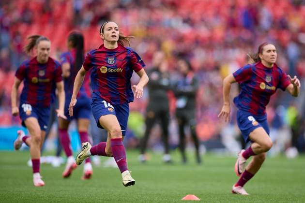 May 25, 2024, Bilbao, Vizcaya, SPAIN: Aitana Bonmati of FC Barcelona, Barca warms up prior to the UEFA Women s Champions League 2023 24 Final match between FC Barcelona and Olympique Lyonnais at San Mames on May 25, 2024, in Bilbao, Spain. Bilbao SPAIN - ZUMAa181 20240525_zaa_a181_032 Copyright: xRicardoxLarreinax