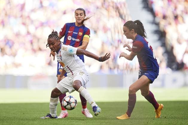 of Olympique Lyonnais during the UEFA Women s Champions League 2023 24 Final match between FC Barcelona, Barca and Olympique Lyonnais at San Mames Stadium on May 25, 2024 in Bilbao, Spain. (Photo by: LGM) FOOTBALL FEMININ : FC Barcelone vs Olympique Lyonnais - UEFA Ligue des Champions UWCL - Finale - 25 05 2024 LGM Panoramic 