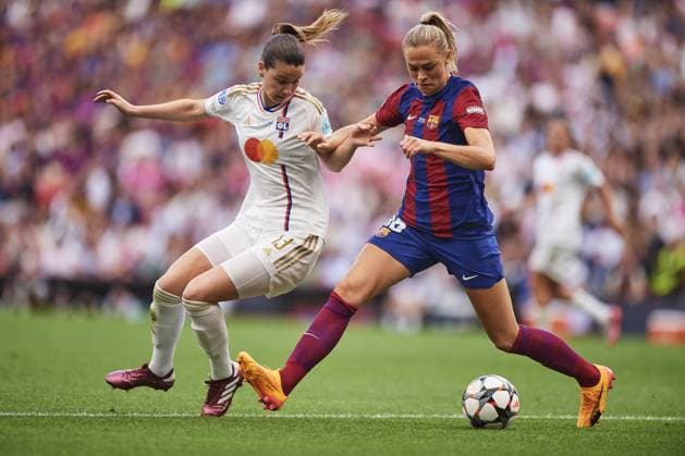 of Olympique Lyonnais during the UEFA Women s Champions League 2023 24 Final match between FC Barcelona, Barca and Olympique Lyonnais at San Mames Stadium on May 25, 2024 in Bilbao, Spain. (Photo by: LGM) FOOTBALL FEMININ : FC Barcelone vs Olympique Lyonnais - UEFA Ligue des Champions UWCL - Finale - 25 05 2024 LGM Panoramic 