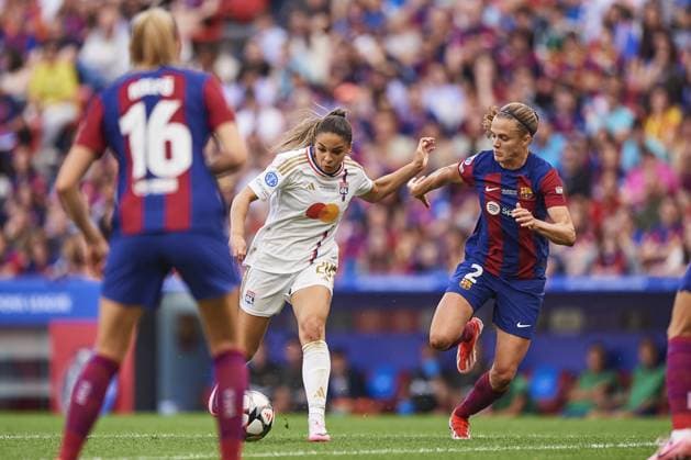 of Olympique Lyonnais during the UEFA Women s Champions League 2023 24 Final match between FC Barcelona, Barca and Olympique Lyonnais at San Mames Stadium on May 25, 2024 in Bilbao, Spain. (Photo by: LGM) FOOTBALL FEMININ : FC Barcelone vs Olympique Lyonnais - UEFA Ligue des Champions UWCL - Finale - 25 05 2024 LGM Panoramic 
