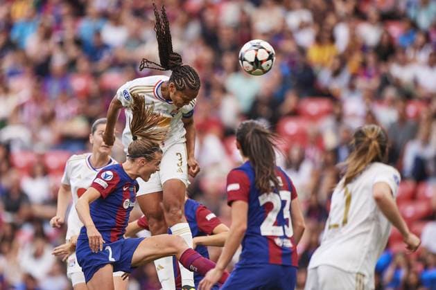 of Olympique Lyonnais during the UEFA Women s Champions League 2023 24 Final match between FC Barcelona, Barca and Olympique Lyonnais at San Mames Stadium on May 25, 2024 in Bilbao, Spain. (Photo by: LGM) FOOTBALL FEMININ : FC Barcelone vs Olympique Lyonnais - UEFA Ligue des Champions UWCL - Finale - 25 05 2024 LGM Panoramic 