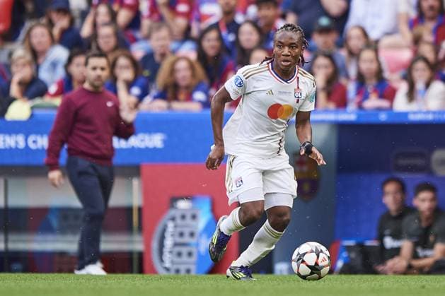of Olympique Lyonnais during the UEFA Women s Champions League 2023 24 Final match between FC Barcelona, Barca and Olympique Lyonnais at San Mames Stadium on May 25, 2024 in Bilbao, Spain. (Photo by: LGM) FOOTBALL FEMININ : FC Barcelone vs Olympique Lyonnais - UEFA Ligue des Champions UWCL - Finale - 25 05 2024 LGM Panoramic 