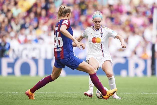 of Olympique Lyonnais during the UEFA Women s Champions League 2023 24 Final match between FC Barcelona, Barca and Olympique Lyonnais at San Mames Stadium on May 25, 2024 in Bilbao, Spain. (Photo by: LGM) FOOTBALL FEMININ : FC Barcelone vs Olympique Lyonnais - UEFA Ligue des Champions UWCL - Finale - 25 05 2024 LGM Panoramic 