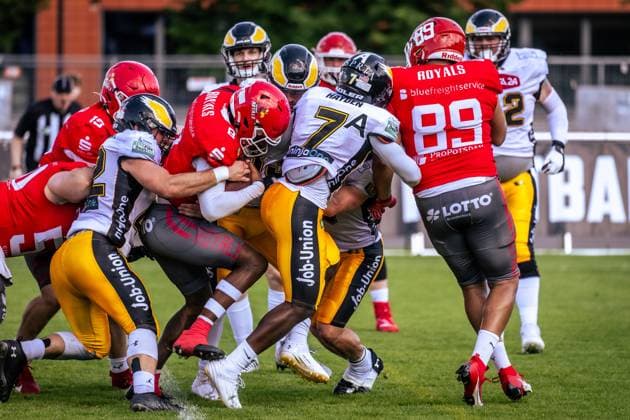 GFL German Football League Potsdam Royals Berlin Adler GFL German Football League Potsdam Royals Berlin Adler Copyright: xBEAUTIFULxSPORTS NicolxMarschallx