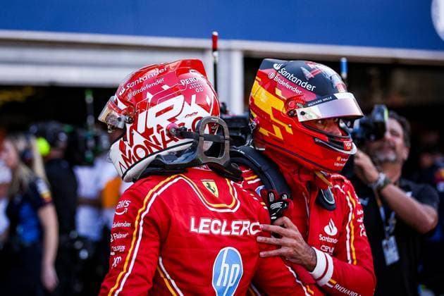 16 Charles Leclerc MCO, Scuderia Ferrari HP , 55 Carlos Sainz ESP, Scuderia Ferrari HP , F1 Grand Prix of Monaco at Circuit de Monaco on May 25, 2024 in Monte Carlo, Monaco Photo by HOCH ZWEI Monte Carlo Monaco